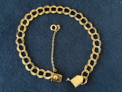Vtg 1/20 12K Gold Filled Double Twist Chain Bracelet 6g 7 1/2″ long 1/4″ Wide