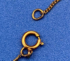 NECKLACE vtg 1950/60s crystal glass faceted beads strung on gold-filled chain