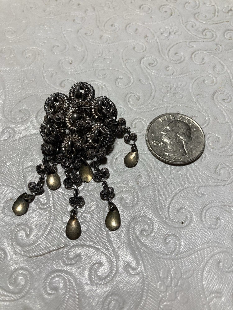 J Tostrup 830 Silver Solje Wedding Brooch Pin Victorian Antique Norway