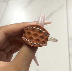 Vintage leather square scarf buckle ring sliding clip scarf decoration