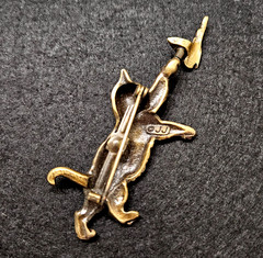 VTG Lot of 3 Cat Brooches JJ Jonette AJC Cat Fish Bowl Cat Butterfly Gold Tone