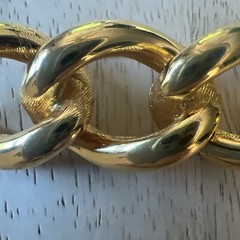 Vintage Gold Tone Chain-Link Brooch Pin