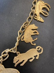 Statement Necklace Gold tone Animals Vintage Necklace African Safari Charm