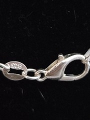 Vintage Napier 925 Sterling Silver Square Blue Stone Pendant Necklace (26″)