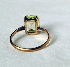 Vintage 1940s Uncas 10k Gold Lime Green Spinel Ring Nice Bright Color Size 7.25