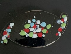 Lot 5 Enamel on Copper Brooch Pins & Earrings Set MCM Artisan Colorful Vintage!