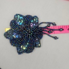 Vintage Avon 1988 Blossom Brooch Iridescent Beaded Floral Pin EUC Peacock