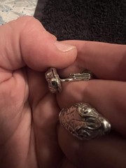 UNMARKED RARE WHITING & DAVIS Silver PLATED CLIP ON SERPENT SNAKE HEAD EARRINGS