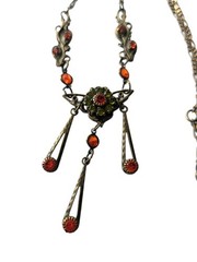 Vintage Kenny Ma San Francisco Bronze/Brass Tone Rhinestone Necklace~15.5″