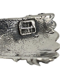 Estate 925 Sterling Silver Amber Scottish Horn Brooch/Pin