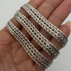 Vintage Sterling Silver 925 Men’s Jewelry Wheat Chain Necklace Foxtail 50cm