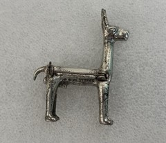 Alva Studios Llama Alpaca Brooch Pin Folk Art Silver Plated Pewter Vintage