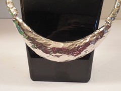 EGYPTAIN REVIVAL STYLE SIGNED VCLM SILVER TONE NECKLACE