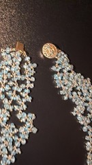 VNTG 14KGold Filled MultiStrand likely Aquamarine Bead Necklace 14/20 Boho Chic