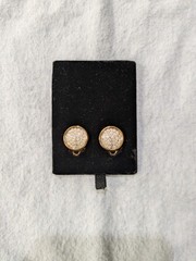 Vtg. Lanvin Germany Rhinestone Stud Clip On Earrings