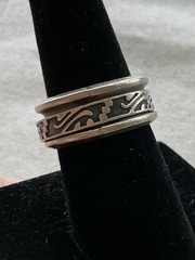 Vintage 925 Sterling Silver Spinner Band Ring Size 8 Estate Jewelry