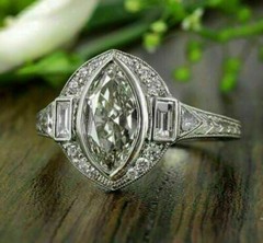 3.20Ct Vintage Art Deco Lab-Created Diamond Wedding Ring 14K White Gold Plated
