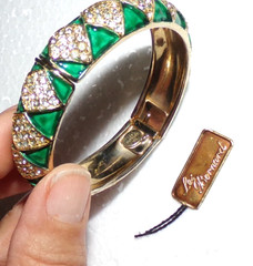 MINTY!! signed Les Bernard INC—Cuff bracelet with gorgeous stones-SALE!!