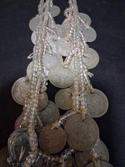 Coins From Around The World Necklace 1930s-60s Clear Beads String Custom Made