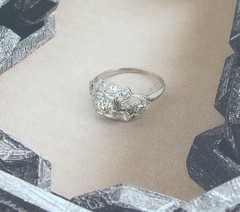 .45 ctw Diamonds Platinum Antique Ring Size 5