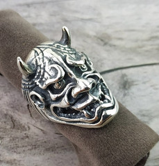 Ring Devil Silver 925 Jewelry Men’s Gothic Mask Sterling Satyr Custom Made Rare