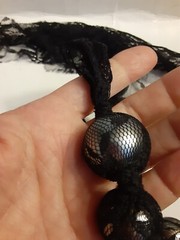 Estate Lace Faux Pearls Lanvin? Style Sash Necklace