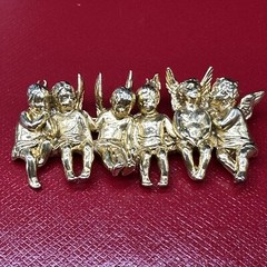 Vintage Edgar Berebi Limited Edition 6 All n A Row Angel child Brooch