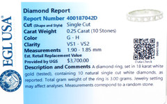 Antique Art Deco Diamond Wedding Band 17K White Gold EGL USA Ring Size 7.25 UK-O