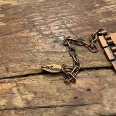 COPPER MATISSE RENOIR FRINGE VINTAGE NECKLACE COSTUME SIGNED