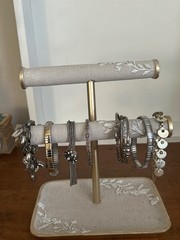 Silver toned estate bracelets lot of secen (7)