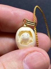 Hatching Egg Chick Charm Hand Carved 1/2″ realy cool detailed carving