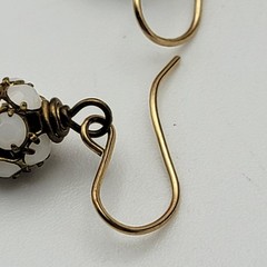 Vintage 14K Gold Filled Clear Crystal Drop Earrings 1″ French Wire