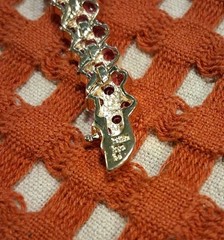 Vintage 925 Silver Gold Vermeil Pink Sapphire Tennis Bracelet 8″
