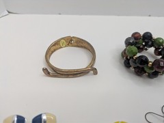 Lot of Older Cosmetic Jewelry – Bracelets Cufflinks Clip On & Pierce Earrings