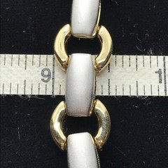 Vintage 2 Tone Matte SIlver & Gold Designer Look Bracelet sz 6.75″