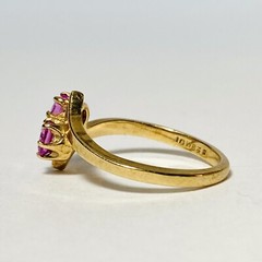 Baden & Foss 10K Yellow Gold 0.68ctw Lab Created Pink Sapphire Sz 5.75 Ring 2.1g