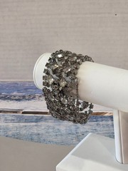 RETRO-VINTAGE FABULOUS 5-Row Rhinestone Open Work Design Cuff Bracelet 8 1/2 in