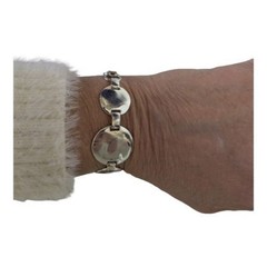 Women’s Sterling Silver Jewelry Round Disc’s Style Bracelet from Mexico 7 1/2″