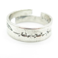 BOLECO 925 Sterling Silver Vintage Engraved Adjustable Band Ring Size 8.5