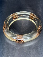 Clear Vtg Scorpion Bracelet Translucent Resin, 1960s, NOS Small #15