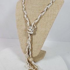 Vintage 1980s Casual Career Beaded Necklace 48 Inch Manual Tie