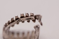 Vintage Taxco Mexico 925 Sterling Silver Fish Skeleton Wrap Bypass Ring Eagle 3