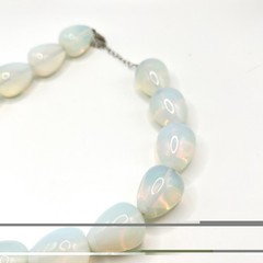 Vintage Chunky Signed HDNY Opalite Opaline Stone Statement Necklace 16”