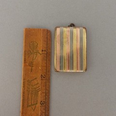 Vintage 20s Art Deco Marathon Rose Gold Tone Rectangular Locket Photo Pocket