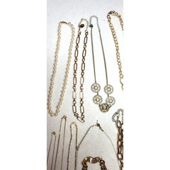 10 Necklaces 9 Bracelets Goldtone Costume Jewelry Lot Y2K Bangles Chains