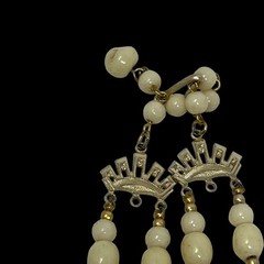 Vintage Yellow Beaded Necklace with Gold Spacer Beads Made in Hong Kong