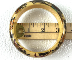 Womens Bangle Bracelet Boho Chic Classic Retro Floral Patterned Lucite Vintage
