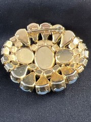 Vintage DeLizza and Elster JULIANA Green Givre & Rhinestone with White Accents