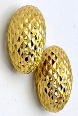 14K TEXTURED GOLD Omega Back Earrings | 9 grams