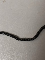 Ancient Roman Black Glass Bead Necklace 15” Long Restrung With COA